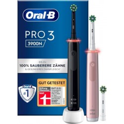 Szczoteczka elektryczna Oral-B Pro 3 3900 DWUPAK CZARNA RÓŻOWA