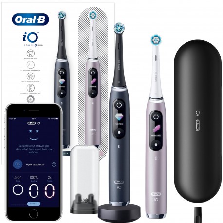 Zestaw szczoteczek elektrycznych Oral-B iO 9 Duo Black Onyx/Rose 2 szt